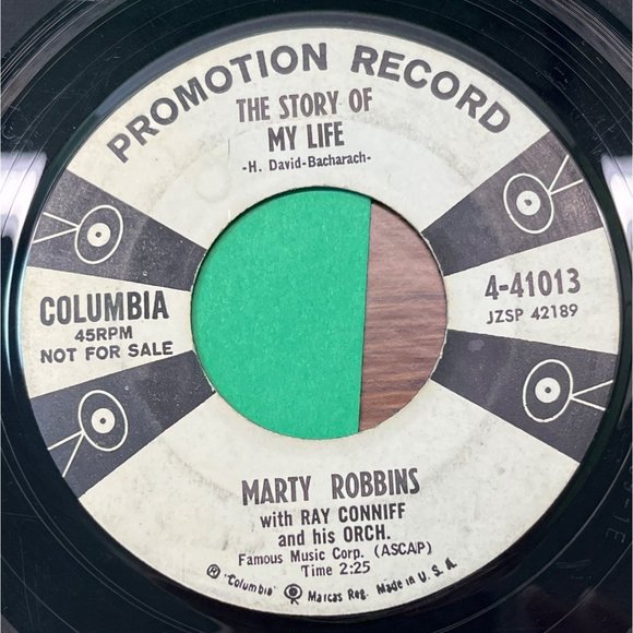 Marty Robbins The Story of My Life / Once A Week Date 45 Rockabilly Promo - Picture 1 of 4